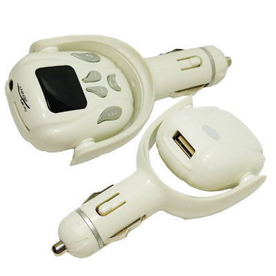Car MP3 with Fm Transmitter, Remote,and support USB Flash Disk,TF Card(White)
