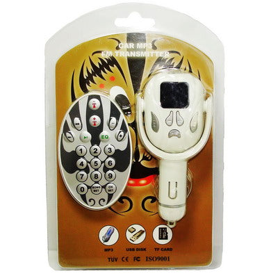 Car MP3 with Fm Transmitter, Remote,and support USB Flash Disk,TF Card(White)