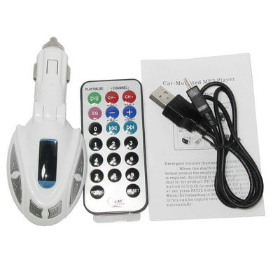 Car MP3 with Fm Transmitter, Remote(White)