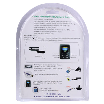 Car FM Transmitter with Bluetooth, Support SD Card & USB Flash Disk