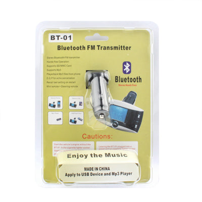 BT-01 Car Bluetooth MP3 Player with FM Transmitter, Support USB Flash Disk & SD / MMC Card(Black)