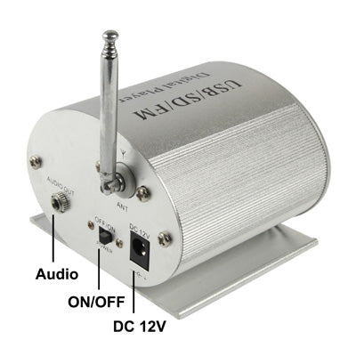 Aluminum Alloy Digital MP3 Player with Remote Control, FM Radio, Support SD Card / USB Flash Disk(Silver)