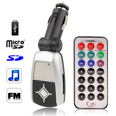 Car MP3 FM Transmitter, Supports USB Flash Disk & SD / TF / MMC Card