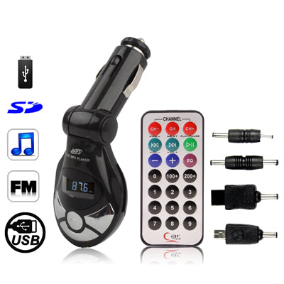 3 in 1 (Car MP3 + FM Transmitter + Mobile Charger), Support USB Flash Disk & SD Card