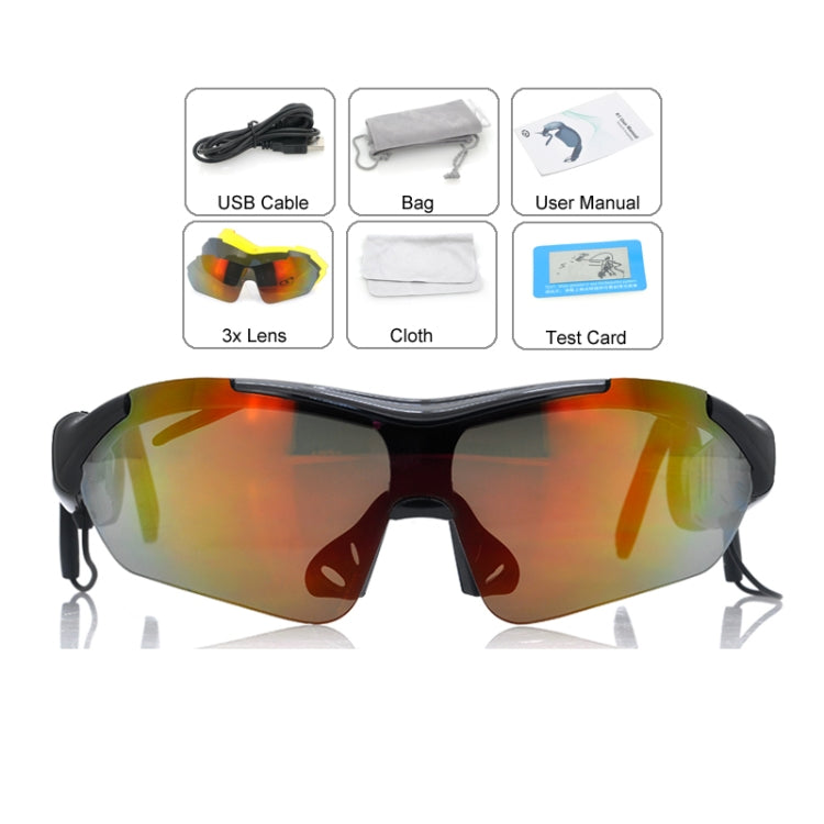 Bluetooth V2.1 & EDR Stereo Music Touch Control Sport Sunglasses Style MP3 with 3 Pair of Detachable Lens