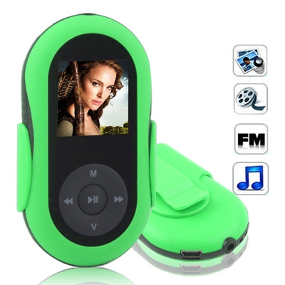 1.5 inch TFT Screen 2GB MP4 Player with Belt Clip, Support FM Radio, E-Book, Record(Green)