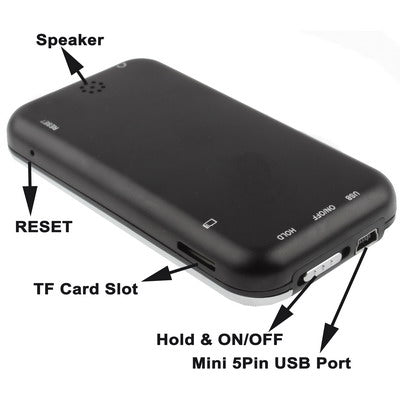 3.0 inch TFT Screen 4GB MP4 player with TF Card Slot, Support FM Radio(Black)