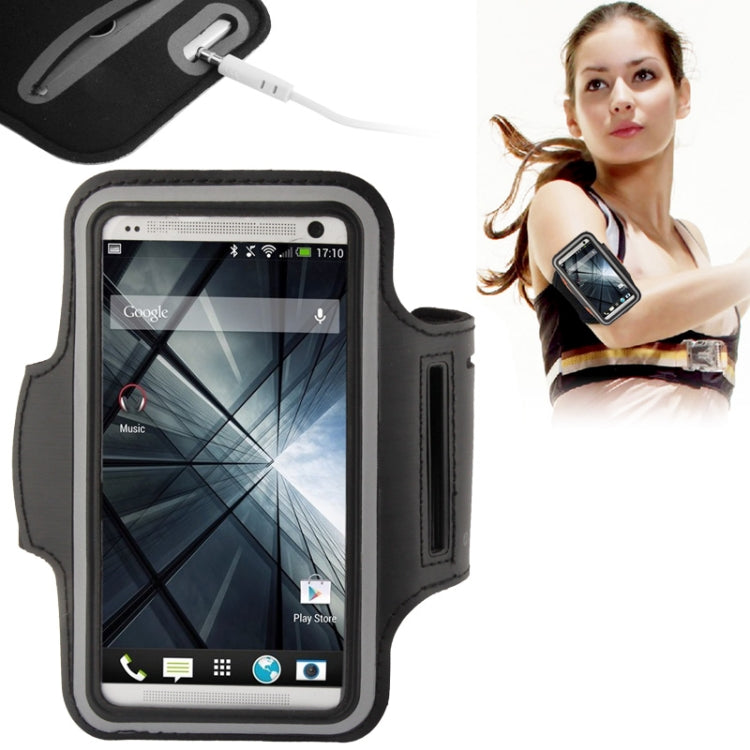 PU Sport Armband Case with Earphone Hole & Key Pocket for Galaxy S5 / G900 / HTC One / M7