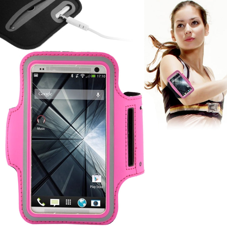 PU Sport Armband Case with Earphone Hole & Key Pocket for Galaxy S5 / G900 / HTC One / M7
