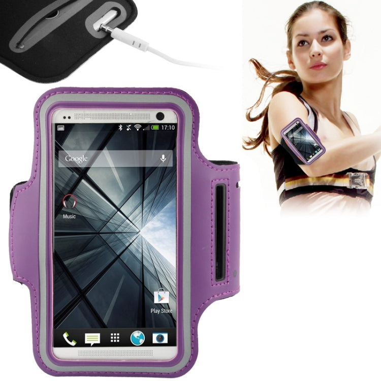 PU Sport Armband Case with Earphone Hole & Key Pocket for Galaxy S5 / G900 / HTC One / M7
