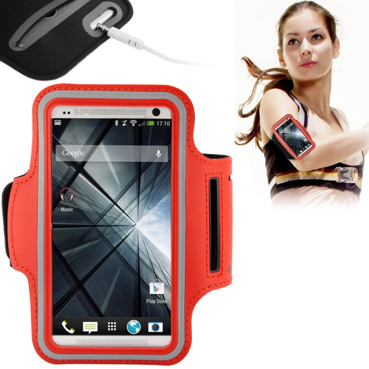 PU Sport Armband Case with Earphone Hole & Key Pocket for Galaxy S5 / G900 / HTC One / M7