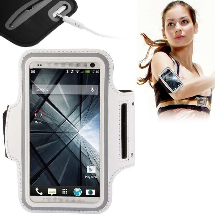 PU Sport Armband Case with Earphone Hole & Key Pocket for Galaxy S5 / G900 / HTC One / M7