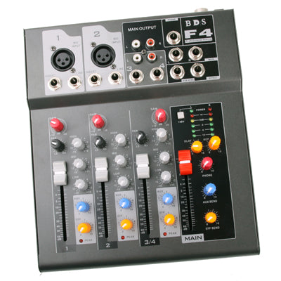 Professional 4 Channel Mixing Console and Aux Paths Plus Effects Processor