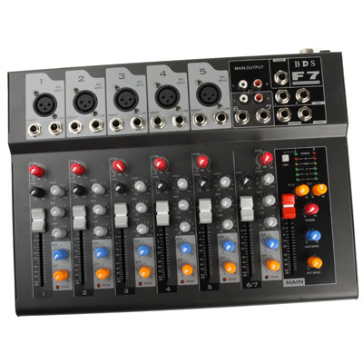 Professional 7 Channel Mixing Console and Aux Paths Plus Effects Processor(Black)