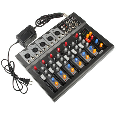 Professional 7 Channel Mixing Console and Aux Paths Plus Effects Processor(Black)