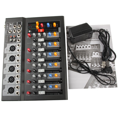 Professional 7 Channel Mixing Console and Aux Paths Plus Effects Processor(Black)