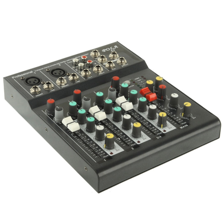 4 Channels Professional Mixing Console and Aux Paths Plus Effects Processor