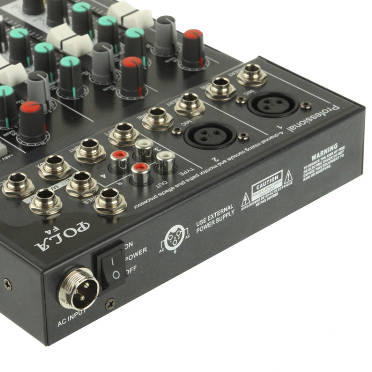 4 Channels Professional Mixing Console and Aux Paths Plus Effects Processor
