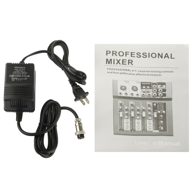 4 Channels Professional Mixing Console and Aux Paths Plus Effects Processor