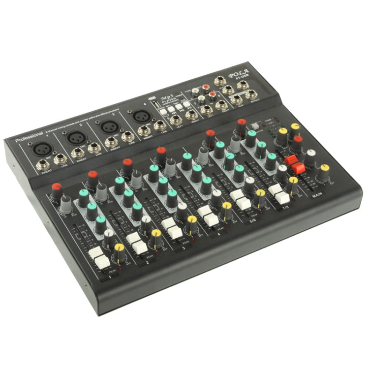 7 Channels Professional Mixing Console and Aux Paths Plus Effects Processor
