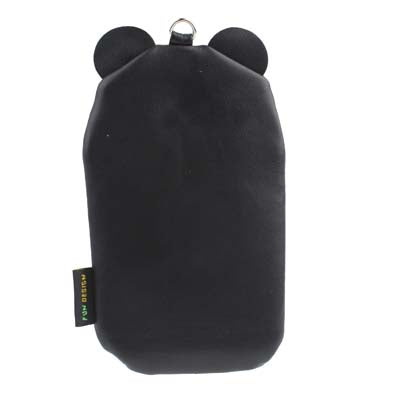 135x65mm Panda Head & Cat Bottom Soft Leather Pouch Bag for Mobile Phone