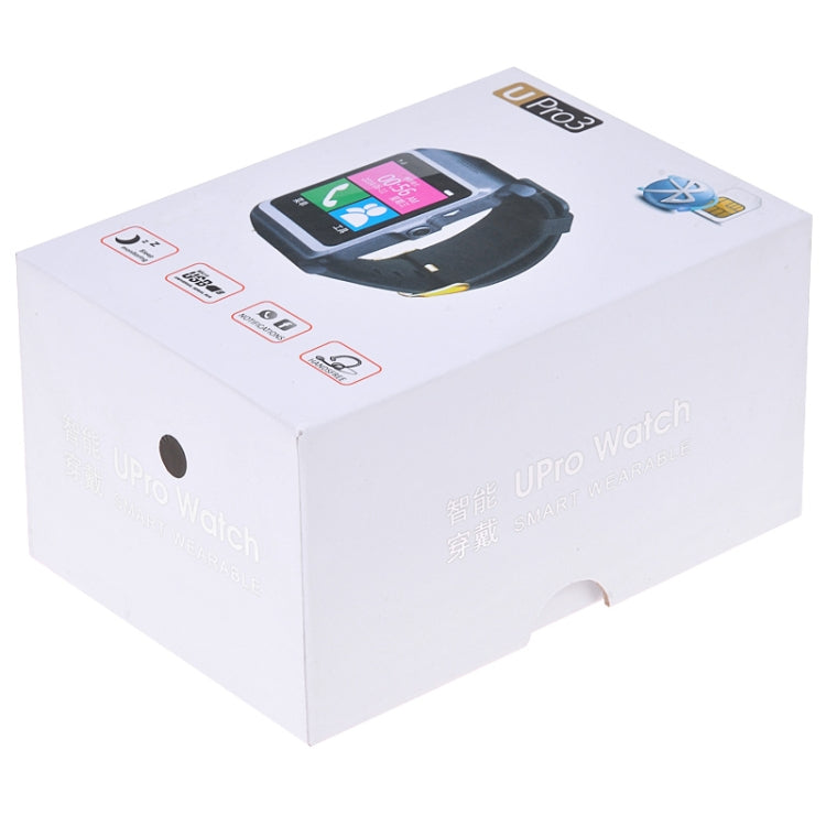 CL-W216 Upro3 GSM Smart Watch Phone, Pedometer / Sleep Monitor / Remote Capture / Bluetooth / FM Radio, Network: 2G(Black)