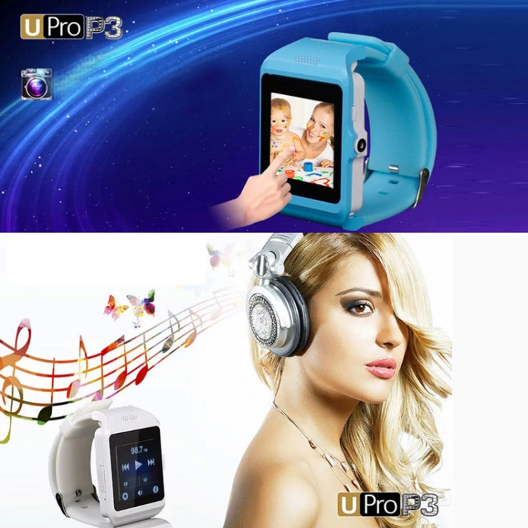 CL-W216 Upro3 GSM Smart Watch Phone, Pedometer / Sleep Monitor / Remote Capture / Bluetooth / FM Radio, Network: 2G(Black)