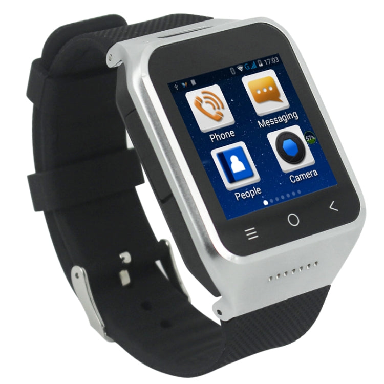 ZGPAX S8 Smart Watch Phone, 512MB+4GB, Built-in 8GB TF Card, Android 4.4.2, MTK6572 Dual Core 1.2GHz, WiFi, Bluetooth, GPS, Network: 3G(Silver)