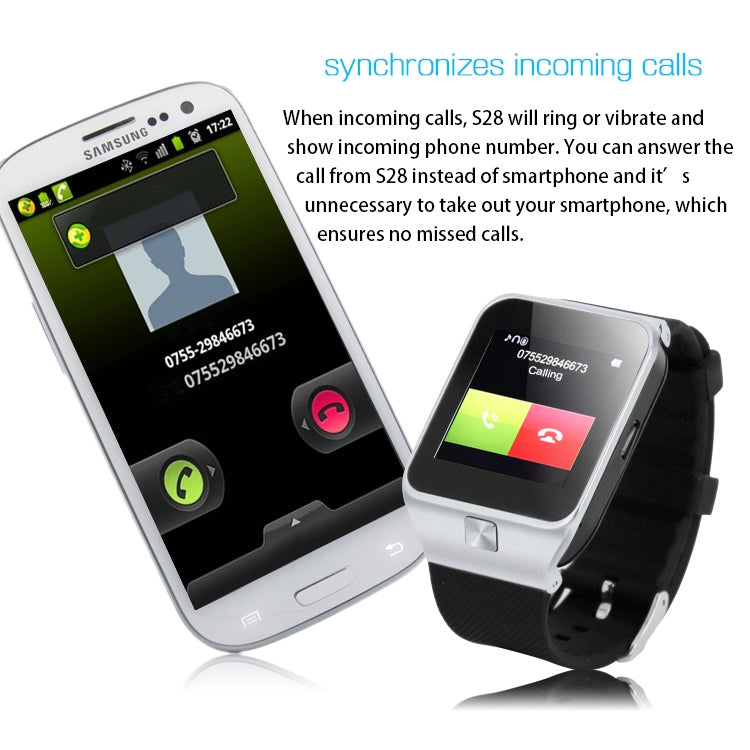 ZGPAX S28 GSM Smart Watch Phone, Pedometer / Sleep Monitor / Looking Phone / Anti-lost / Bluetooth / FM, Network: 2G