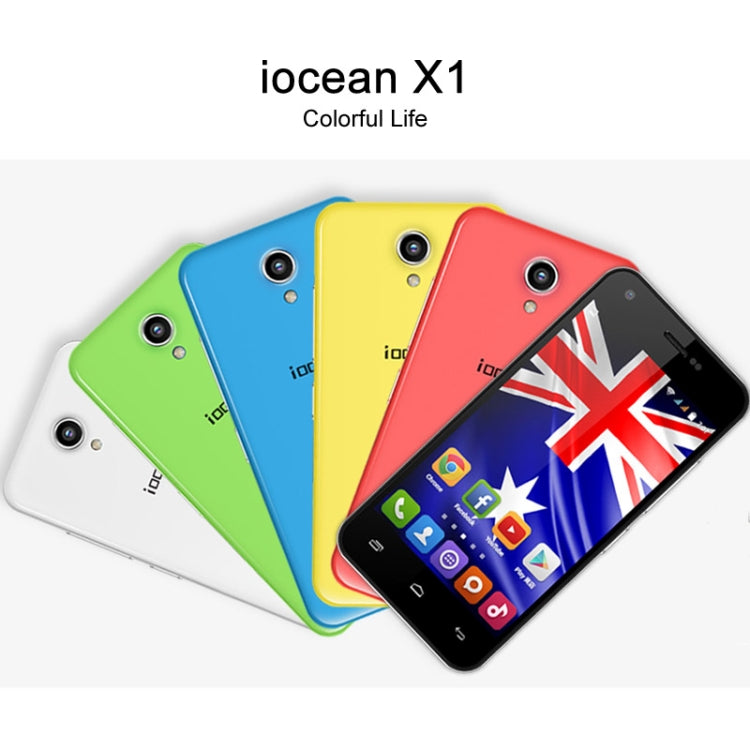 Iocean X1 8GB, Network: 3G, 4.5 Inch Android 4.4 MTK6582M Quad Core 1.3GHz, RAM: 1GB(White)