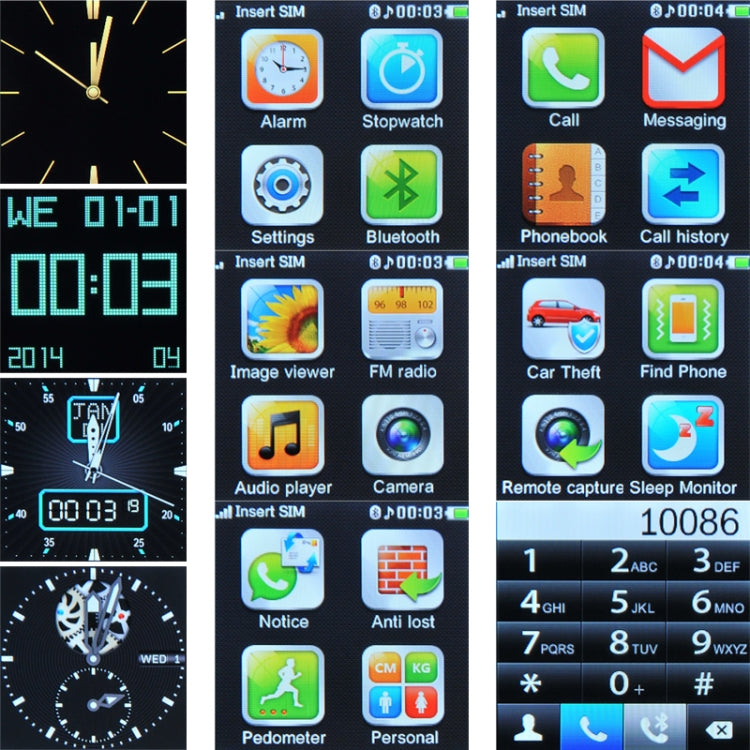 CL-W205 GSM Smart Watch Phone, 1.55 inch Ultra HD Screen, Pedometer / Camera / Bluetooth, Network: 2G