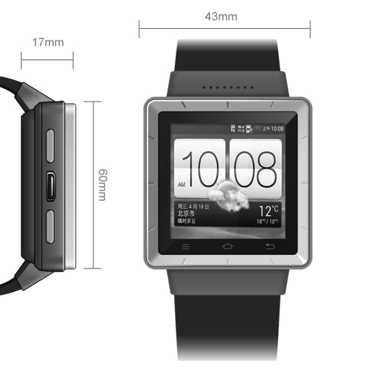 ZGPAX S6 3G Smart Watch Phone, Handwriting Android 4.04, MTK6577 Dual Core 1.0GHz, ROM: 4GB, WiFi / Bluetooth / GPS