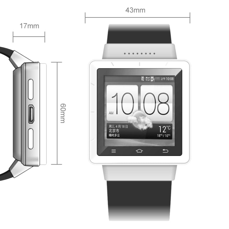 ZGPAX S6 3G Smart Watch Phone, Handwriting Android 4.04, MTK6577 Dual Core 1.0GHz, ROM: 4GB, WiFi / Bluetooth / GPS