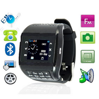 EG200 GSM Watch Mobile Phone, Bluetooth / FM / Camera, Single SIM Card, Network: GSM850/ 900 / 1800/ 1900MHz(Black)