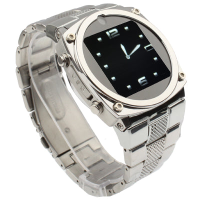 TW818 GSM Watch Phone, Stainless Steel / Bluetooth / JAVA / Camera, Single SIM, Network: 2G