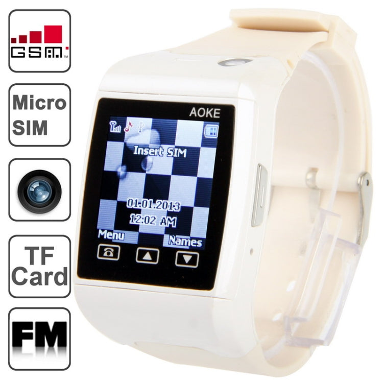 AOKE AK13 GSM Smart Watch Phone, FM / Bluetooth / Camera,