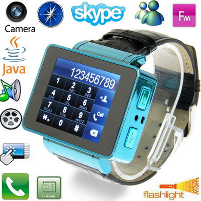I8 GSM Smart Watch Phone, JAVA / Compass / Torch / Bluetooth / FM, Single SIM, Network: 2G