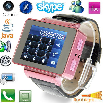 I8 GSM Smart Watch Phone, JAVA / Compass / Torch / Bluetooth / FM, Single SIM, Network: 2G