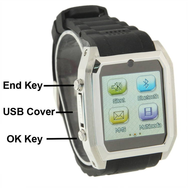TW-206 GSM Smart Watch Phone, Java / Bluetooth / FM Radio / Camera, Single SIM, Network: 2G(Black)