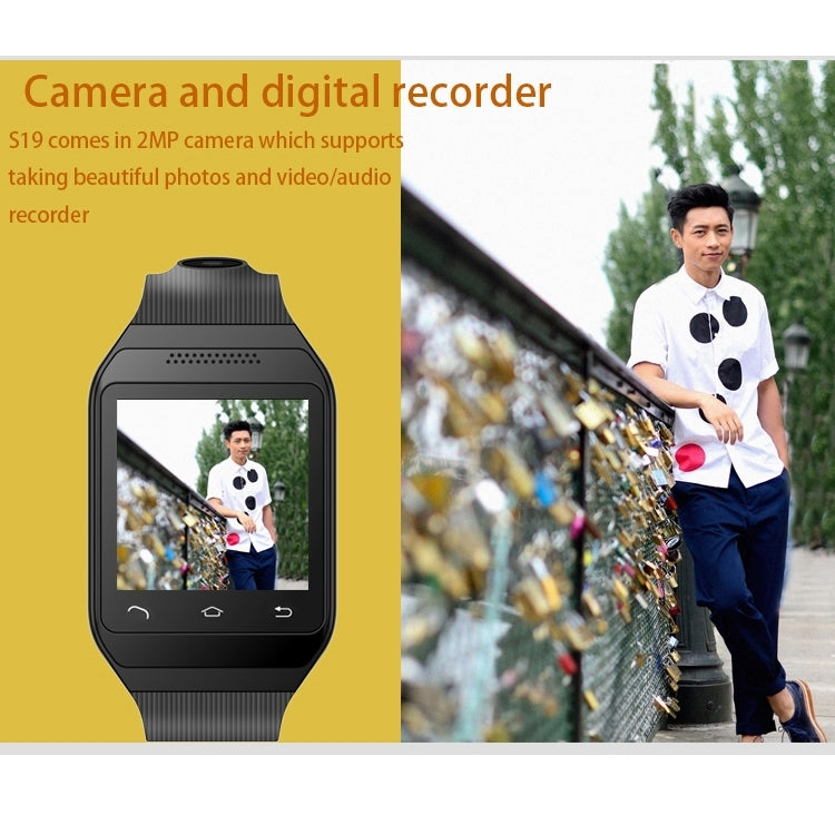 ZGPAX S19 GSM Smart Watch Phone, MTK6260A, Bluetooth Only Compatible with Android Phones, Pedometer / 2.0MP Camera / FM Radio(Black)
