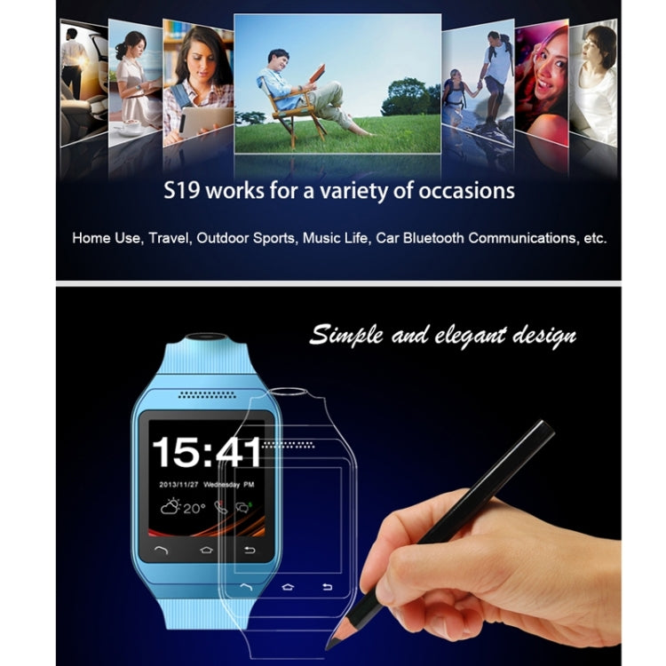 ZGPAX S19 GSM Smart Watch Phone, MTK6260A, Bluetooth Only Compatible with Android Phones, Pedometer / 2.0MP Camera / FM Radio(Black)