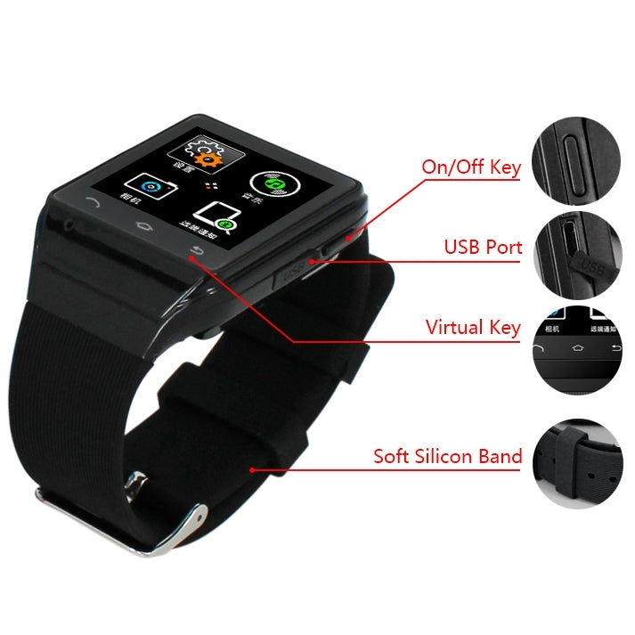 ZGPAX S19 GSM Smart Watch Phone, MTK6260A, Bluetooth Only Compatible with Android Phones, Pedometer / 2.0MP Camera / FM Radio(Black)