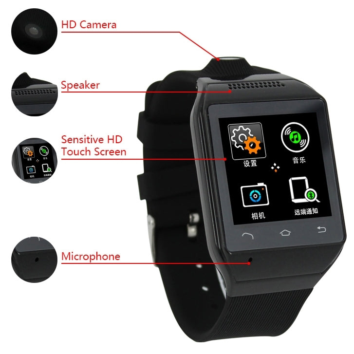 ZGPAX S19 GSM Smart Watch Phone, MTK6260A, Bluetooth Only Compatible with Android Phones, Pedometer / 2.0MP Camera / FM Radio(Black)