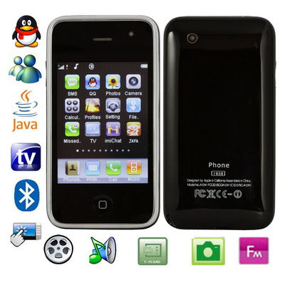 Dual sim card Dual standby Dual camera, JAVA & TV Bluetooth FM function touch Mobile Phone, Slip-operation can change the menu (10 pages of menus), Swing change the wallpaper, Quad band, Network: GSM850/ 900 / 1800/ 1900MHZ (E9 TV)