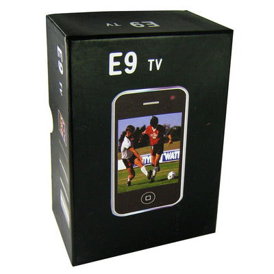 Dual sim card Dual standby Dual camera, JAVA & TV Bluetooth FM function touch Mobile Phone, Slip-operation can change the menu (10 pages of menus), Swing change the wallpaper, Quad band, Network: GSM850/ 900 / 1800/ 1900MHZ (E9 TV)
