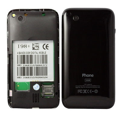 I98+, Dual sim card Dual standby Dual camera, JAVA & Bluetooth FM function touch Mobile Phone, Slip-operation can change the menu (10 pages of menus), Swing change the wallpaper, Quad band, Network: GSM850/ 900 / 1800/ 1900MHZ