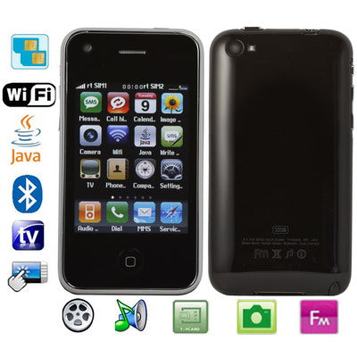 V810, Dual sim card Dual standby Dual camera, JAVA & WIFI & Bluetooth FM function touch TV Mobile Phone, Slip-operation can change the menu (6 pages of menus), Quad band, Network: GSM850/ 900 / 1800/ 1900MHZ