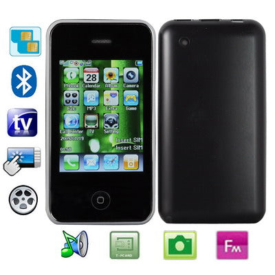 Dual sim card Dual standby,  Bluetooth FM TV Touch Screen Mobile Phone, Swing change the menu, wallpaper, music, Quad band, Network: GSM850/ 900 / 1800/ 1900MHZ (E800)