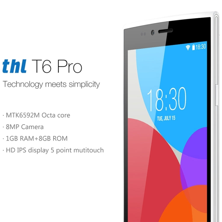 THL T6 Pro 8GB, Network: 3G, 5.0 Inch Android 4.4.2