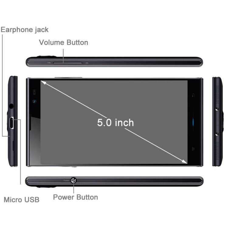 iNew V3 16GB, Network: 3G, 5.0 inch MTK6582 Quad Core 1.3GHz, RAM: 1GB, Dual SIM(Black)
